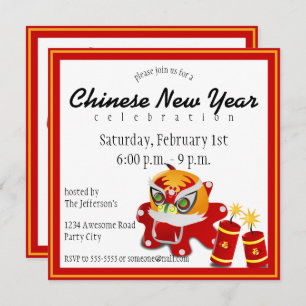 Convites Leão chinês e piratas convidam