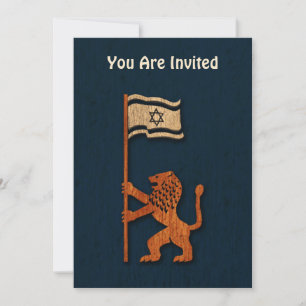 Convites Leão de Jerusalém com Bandeira