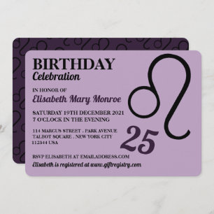 Convites Leão, Leão, Sinal de Estrela Zodíaca, Aniversário