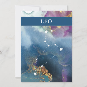 Convites Leão - Sinal de Mesa - Tema de Aquarela Celestial