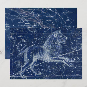 Convites Leão Zodiac - Símbolo Vintage Ilustração
