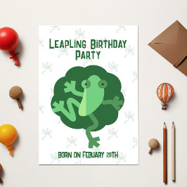 Convites Leap Birthday 29 fevereiro Leaper Modern Sapo