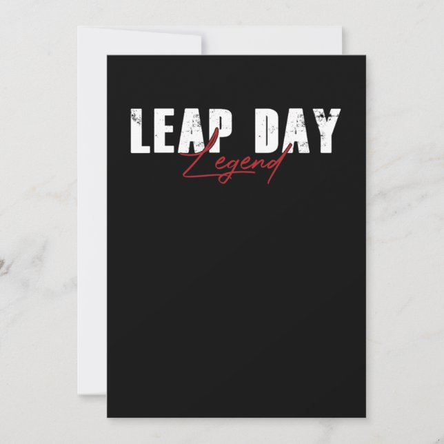 Convites Leap Day Legend Leap Year 29 Gift Fevereiro (Frente)