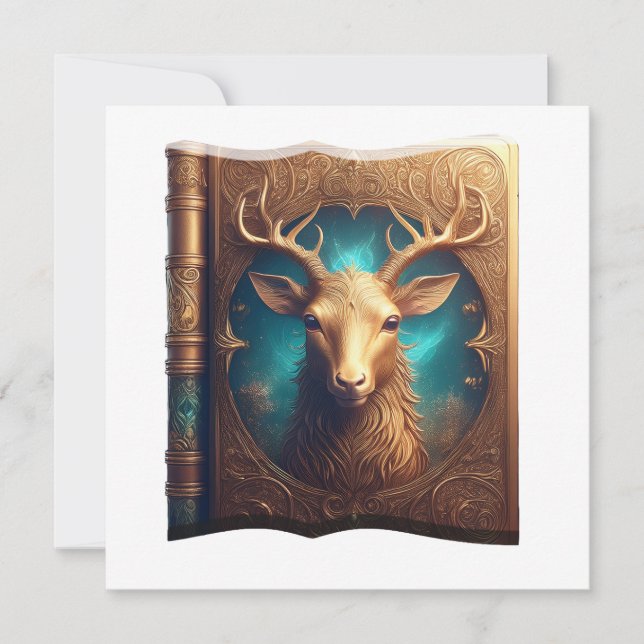 Convites Leather Bound Copy Of A Deer Hunting Guide (Frente)