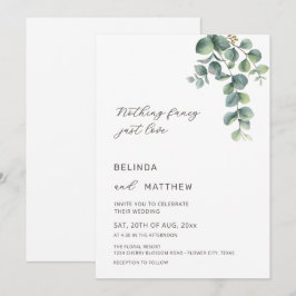 Convites Leaves Greenery Watercolor Flowers Casual Wedding