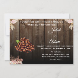Convites Legal boho moderno e elegante Casamento de Café