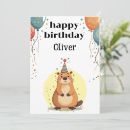 Convites legal Capybara para meninos e meninas feliz aniver