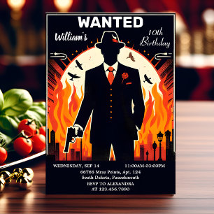 Convites Legal Crianças Adultos dos anos 90 Retro Mafia 10º