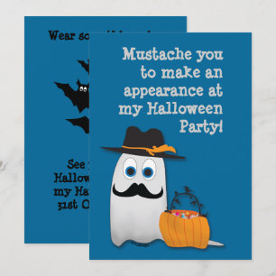 Convites Legal diversão, bigode de Halloween, você convid