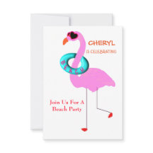 Legal Engraçada Festa De Praia Flamingo Rosa De So