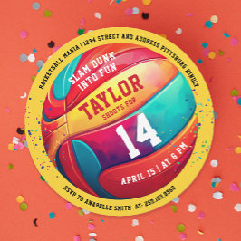 Convites Legal Esporte Colorido Estilo Dunk Amarelo Basquet