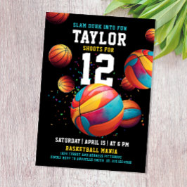 Convites Legal festa de basquete de basquete no Black Bday