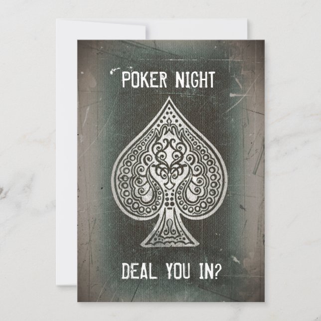 Convites Legal Grunge Retro Poker Ace Of Spades Party Convi (Frente)