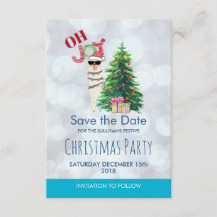 Convites Legal Llama no Silver Bokeh e Icy Blu Salvar a Dat