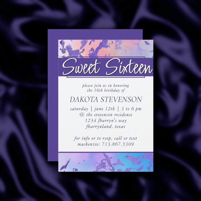 Convites Legal Marble | Milho Púrpura, cor azul-turquesa, d (Criador carregado)