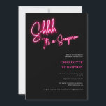 Convites Legal néon cor-de-rosa retrô preto surpresa Sweet<br><div class="desc">É uma surpresa! Legal guião cor-de-rosa retrô foto negra Sweet 16 convite de aniversário de neon.</div>