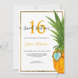 Convites Legal quadro de ouro de abacaxi doce 16 fotografia
