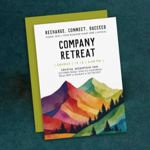 Convites Legal retração da equipe verde construindo aquarel