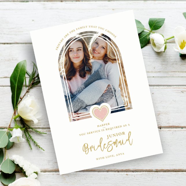 Convites Legal Rico Moderno Jr Bridesmaid Coração de Lace R (Criador carregado)