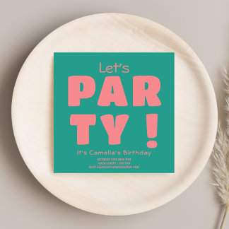 Convites Legal rosa-preto deixa parte tipografia retrô-aniv