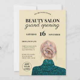 Convites Legal salão de beleza turquesa brilhante grande ab