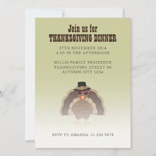 Convites Legal Turquia com óculos escuros janta de Ação de 