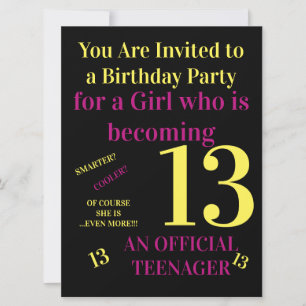 Convites Legal Você Tem 13 Anos Oficial Menina Adolescente 