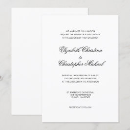 Convites Legância Tradicional em Preto e Branco (w rcptn)