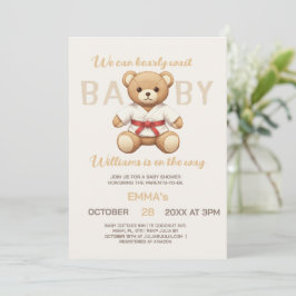 Convites Legendary Red Belt Judo Bear – Baby Shower 