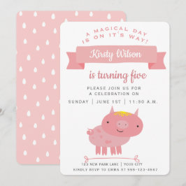 Convites Leitão Rosa Bonito | Parte Aniversário de criança