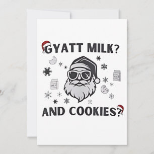 Convites Leite e Biscoitos Gyatt, Papai Noel Engraçado Gen 