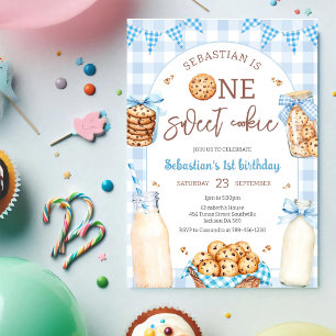 Convites Leite e Biscoitos Um Biscoito Doce 1º Aniversário