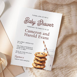 Convites Leite e Chá de fraldas de Cookies