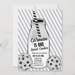 Convites Leite e Cookie Boys 2D Primeiro Aniversário