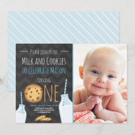 Convites Leite e Cookies Primeiro Aniversário
