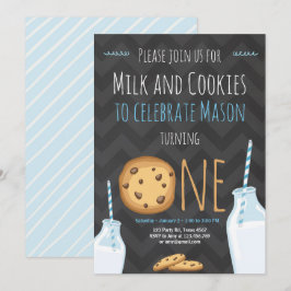 Convites Leite e Cookies Primeiro Aniversário