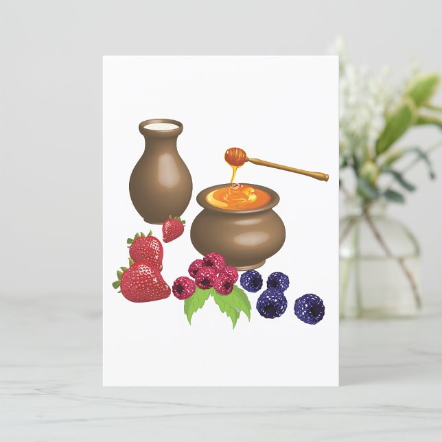 Convites Leite e Mel com Frutas Silvestres Comida Rústica (Criador carregado)