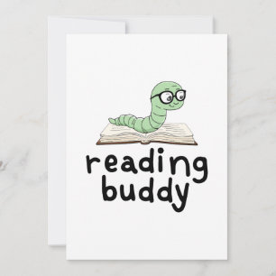 Convites Leitura do Bookworm Bonito Amigo com Livro