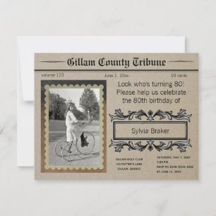 Convites Leitura Editável Sobre Ele Vintage Aniversário