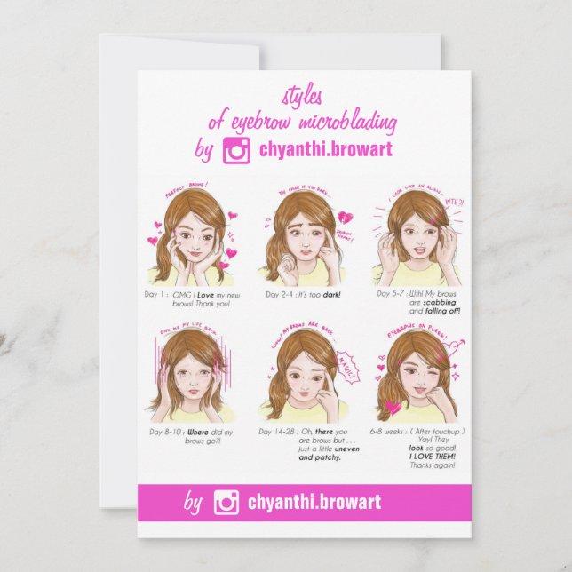 Convites Leitura, Microbexiga, com instruções cor-de-rosa (Frente)