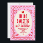 Convites Leitura Vermelha Retrorrorosa, Doce 16 Aniversário<br><div class="desc">Leitura Vermelha Retrorrorosa,  Doce 16 Aniversário</div>