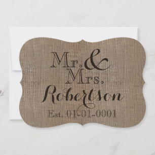 Convites Lembrança de casamento rústica personalizada com a