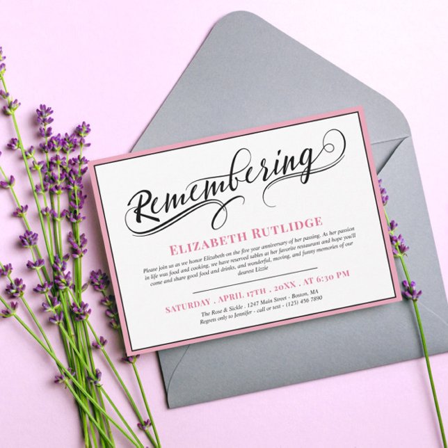 Convites Lembrando o Aniversário da Morte Rosa Negra (Criador carregado)