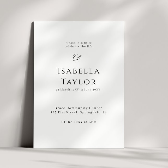Convites Lembrando-se da Elegância: Uma Celebração da Vida (Criador carregado)