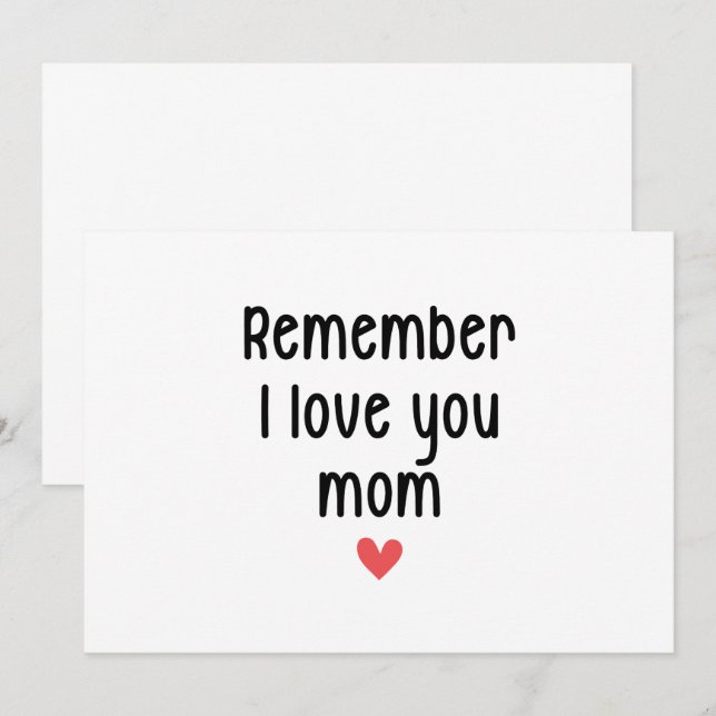Convites Lembre-se Eu Amo Você Mãe Presentes Engraçados Dia (Frente/Verso)