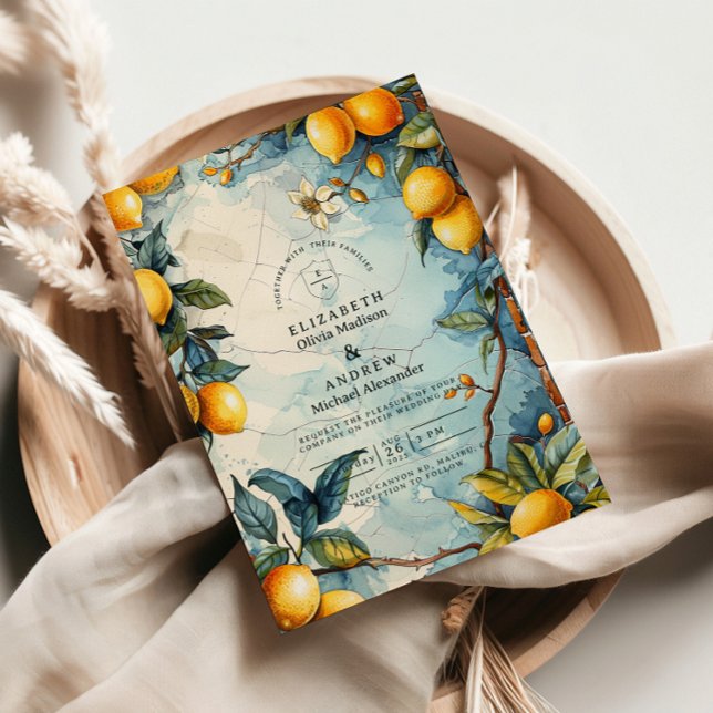 Convites Lemon Blossom Garden Wedding (Criador carregado)