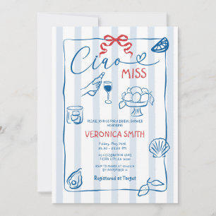 Convites Lemon Blue Itália Ciao Miss Chá de panela