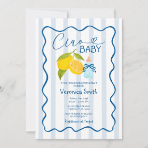 Convites Lemon Blue Italy Tao Chá de fraldas Invite