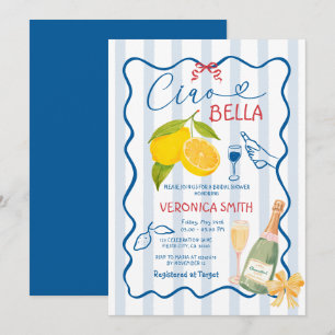 Convites Lemon Blue Italy Tao Chá de panela Invite