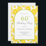 Convites Lemon Citrus 60th Birthday<br><div class="desc">Citro limão 60º convite de aniversário. Fácil de mudar o texto. design de aquarela bonito.</div>